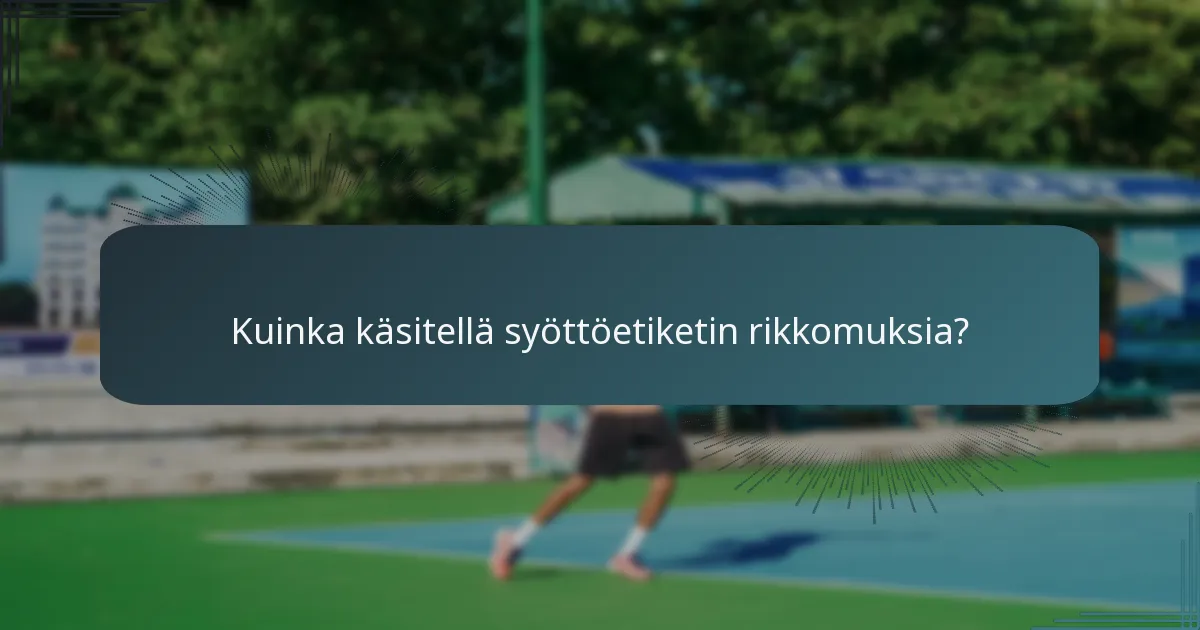 Kuinka käsitellä syöttöetiketin rikkomuksia?