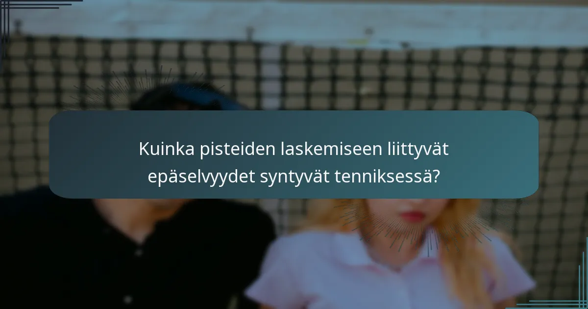 Kuinka pisteiden laskemiseen liittyvät epäselvyydet syntyvät tenniksessä?