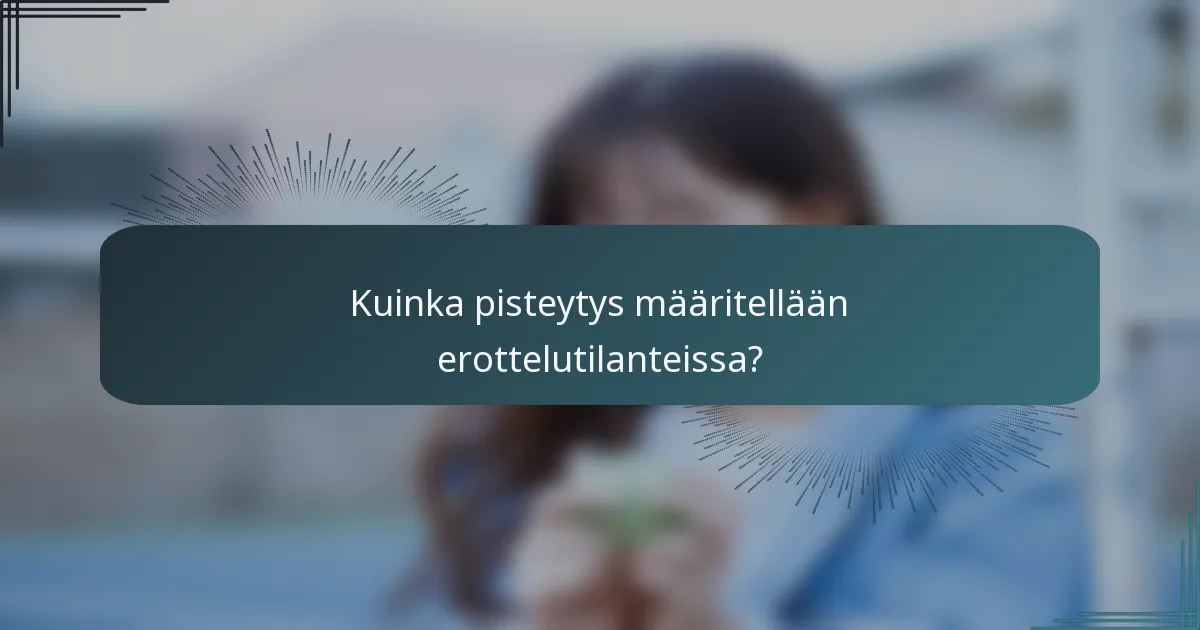 Kuinka pisteytys määritellään erottelutilanteissa?
