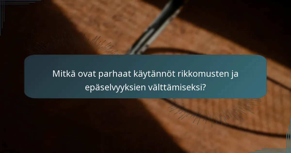 Mitkä ovat parhaat käytännöt rikkomusten ja epäselvyyksien välttämiseksi?