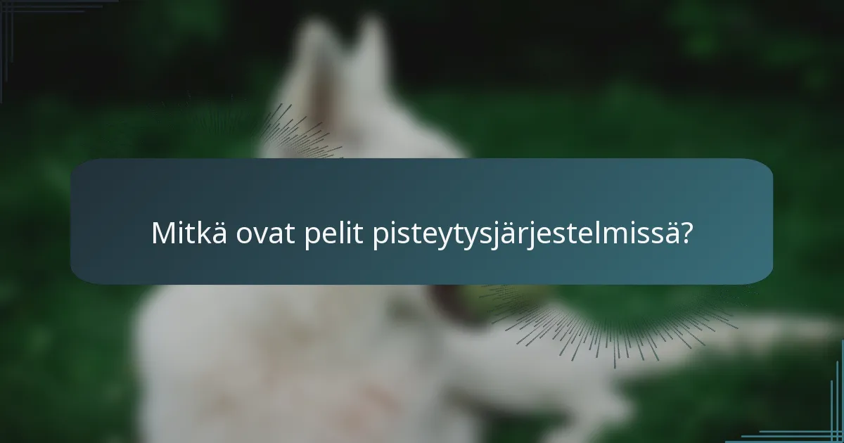 Mitkä ovat pelit pisteytysjärjestelmissä?