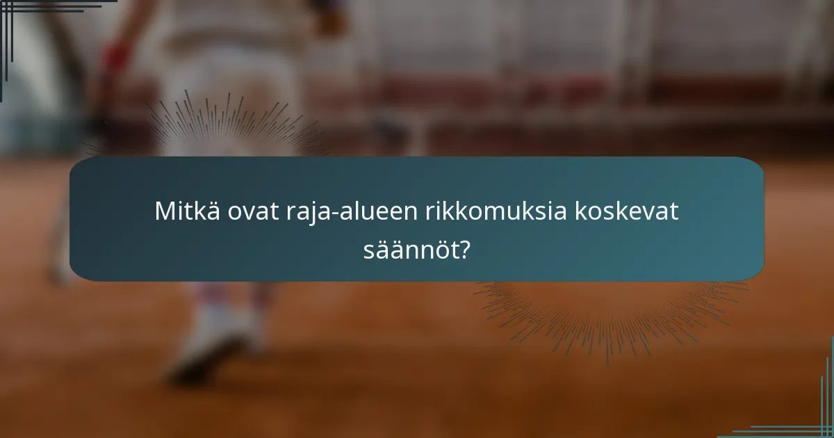 Mitkä ovat raja-alueen rikkomuksia koskevat säännöt?