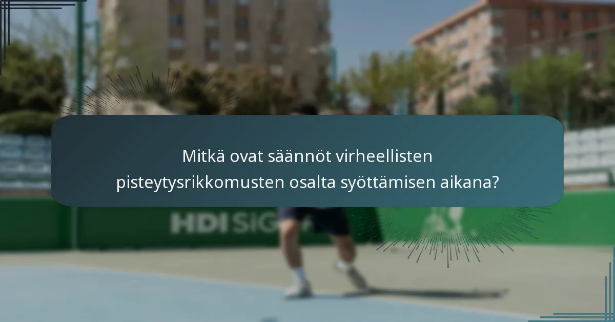 Mitkä ovat säännöt virheellisten pisteytysrikkomusten osalta syöttämisen aikana?