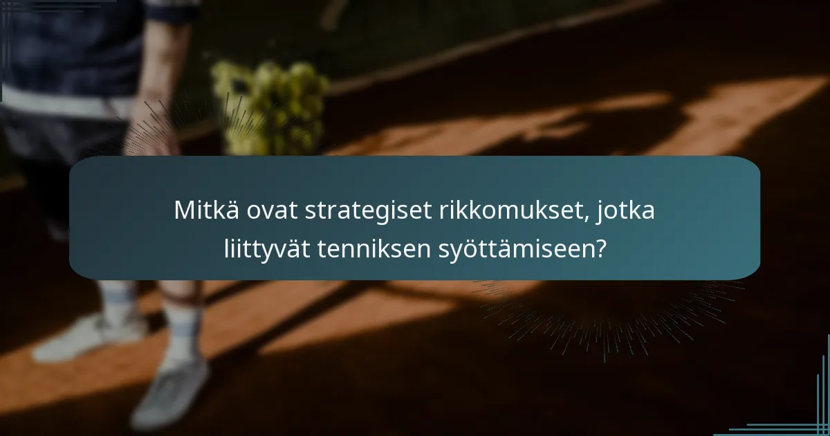 Mitkä ovat strategiset rikkomukset, jotka liittyvät tenniksen syöttämiseen?