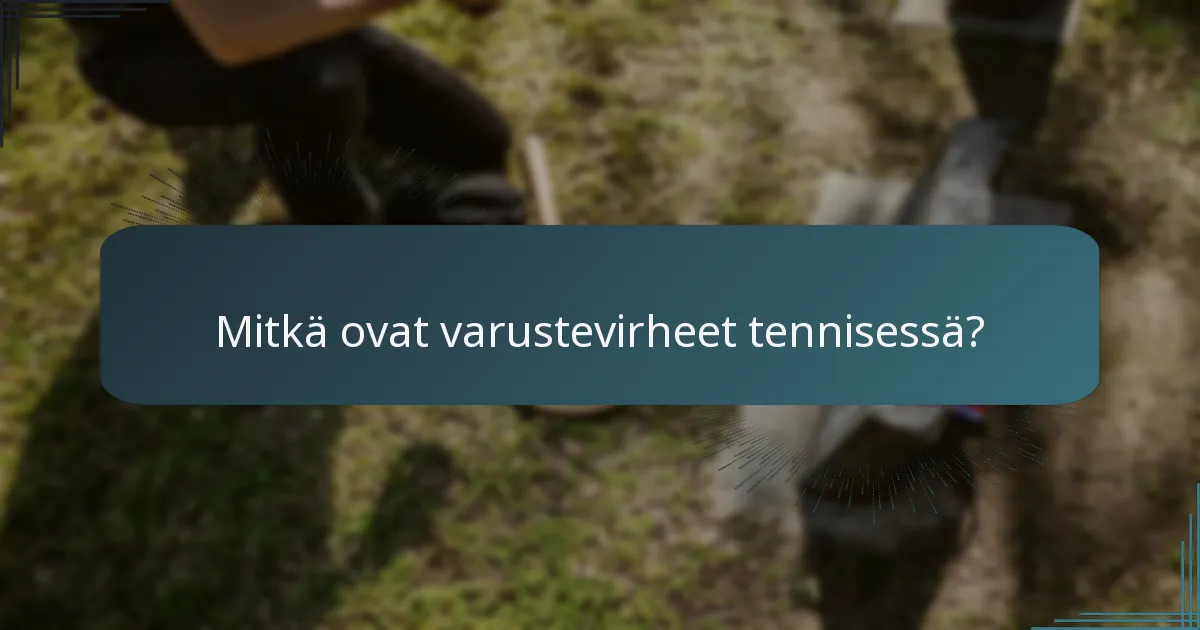 Mitkä ovat varustevirheet tennisessä?