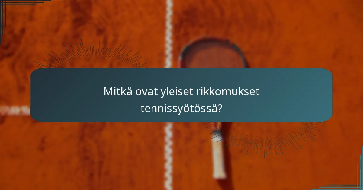 Mitkä ovat yleiset rikkomukset tennissyötössä?