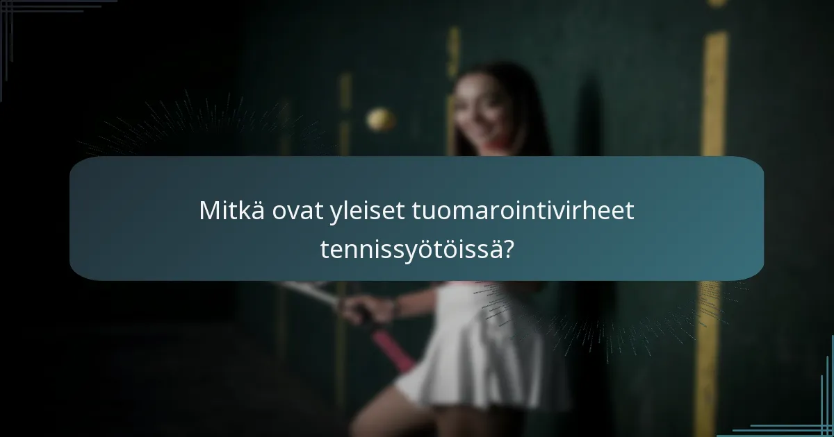 Mitkä ovat yleiset tuomarointivirheet tennissyötöissä?