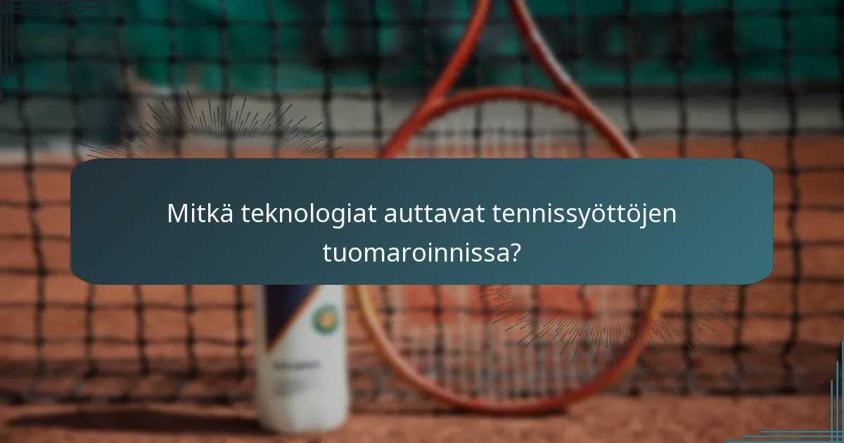 Mitkä teknologiat auttavat tennissyöttöjen tuomaroinnissa?
