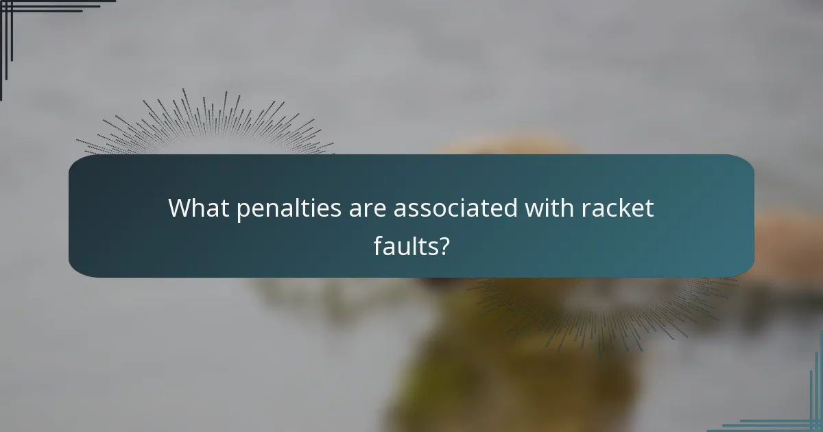 What penalties are associated with racket faults?