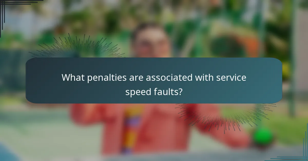 What penalties are associated with service speed faults?